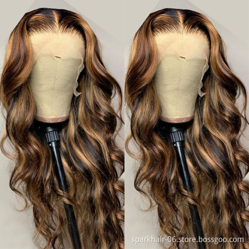 Mink Straight Human Hair Cuticle Aligned 13x4 4x4 150% 180% 200% Lace Front Wigs Piano Highlight Ombre Color Wig